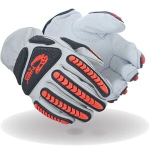 Leather impact gloves cut resistant level 5 very comfy and safe for hard jobs